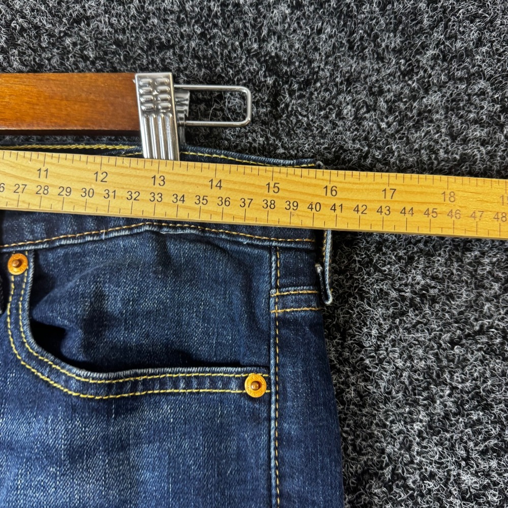 Levis 513 Slim Straight Jeans Mens 32x34 Dark Wash Indigo Denim 08513-0753 - Picture 5 of 7